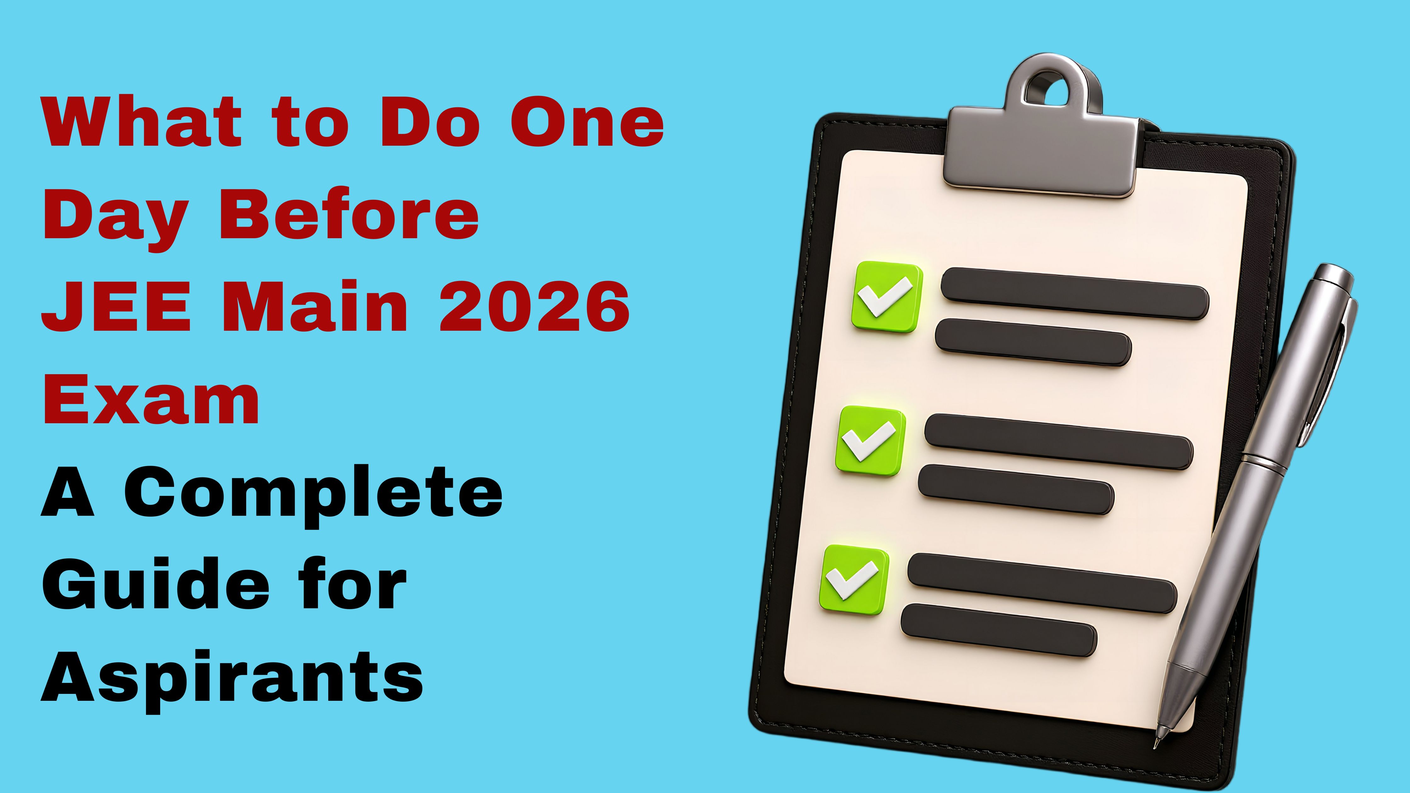 What to Do One Day Before JEE Main Exam: A Complete Guide for Aspirants